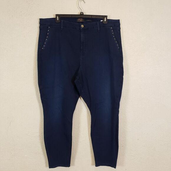 Jen7 by 7 For All Mankind Mid Rise Ankle Skinny Jeans Blue Size 24 - Picture 1 of 10